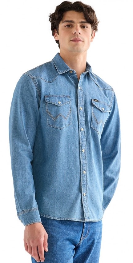 חולצה מכופתרת רנגלר Wrangler Western Denim shirt | גברים 