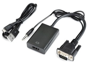 כבל ממיר VGA + אודיו PL3.5 ל-HDMI (במסך HDMI, במחשב VGA) אקונומי
