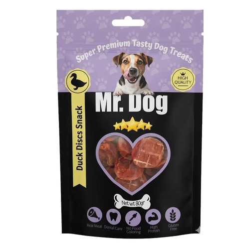 Mr Dog חטיף דיסקיות ברווז 80 גרם
