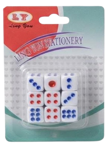 מארז 9 קוביות משחק לבנות מודפסות
