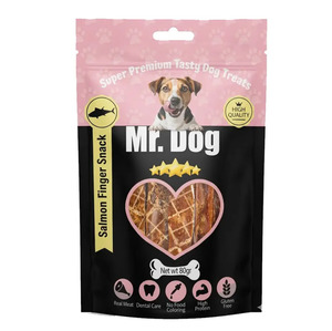 Mr Dog חטיף אצבעות סלמון 80 גרם