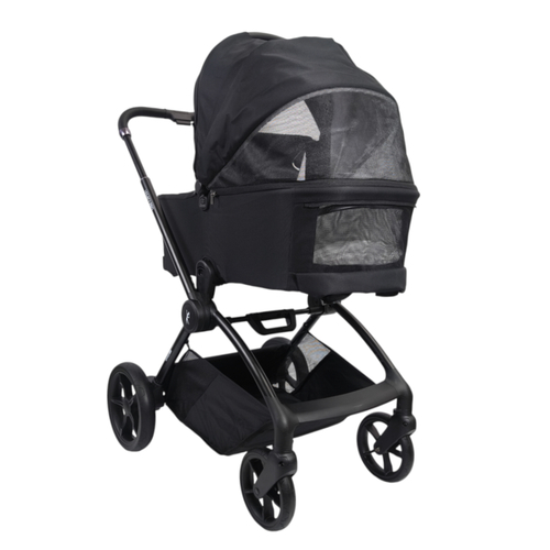 עגלה משולבת LEGACY  עם סל שכיבה מתקפל מבית BabySafe (שחור)