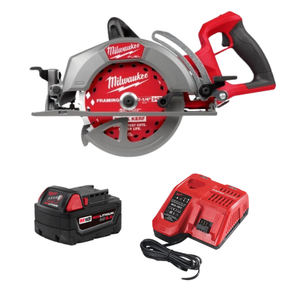 סט מסור עגול מילווקי Milwaukee M18 FUEL 2930-20 ידית אחורית 7-1/4 אינץ׳ כולל סוללת 5Ah ומטען