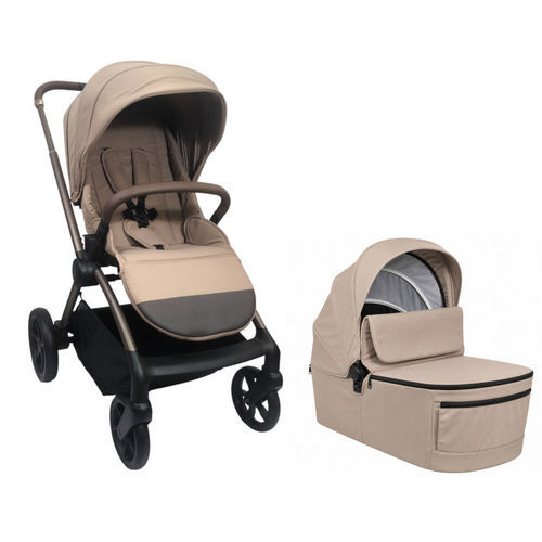 עגלה משולבת LEGACY  עם סל שכיבה מתקפל מבית BabySafe (מוקה)