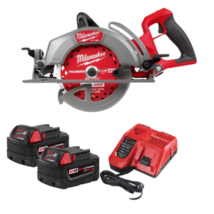 סט מסור עגול מילווקי Milwaukee M18 FUEL 2930-20 ידית אחורית 7-1/4 אינץ׳ כולל סוללת 5Ah ומטען