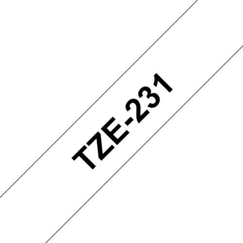 סרט תואם 12 ממ כתב שחור/סרט לבן Brother TZe-231 