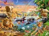 פאזל 100 חלקים - מקווה מים בסוואנה