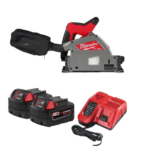 סט מסור מסילה מילווקי Milwaukee M18 FPS55 / 2831-20 165 מ״מ כולל 2 סוללות 5Ah ומטען