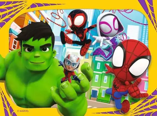 מארז 4 פאזלים בקופסא - ספיידי וחברים