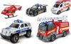 מארז 5 כלי רכב כוחות חירום והצלה 1:24 עם אורות וצלילים