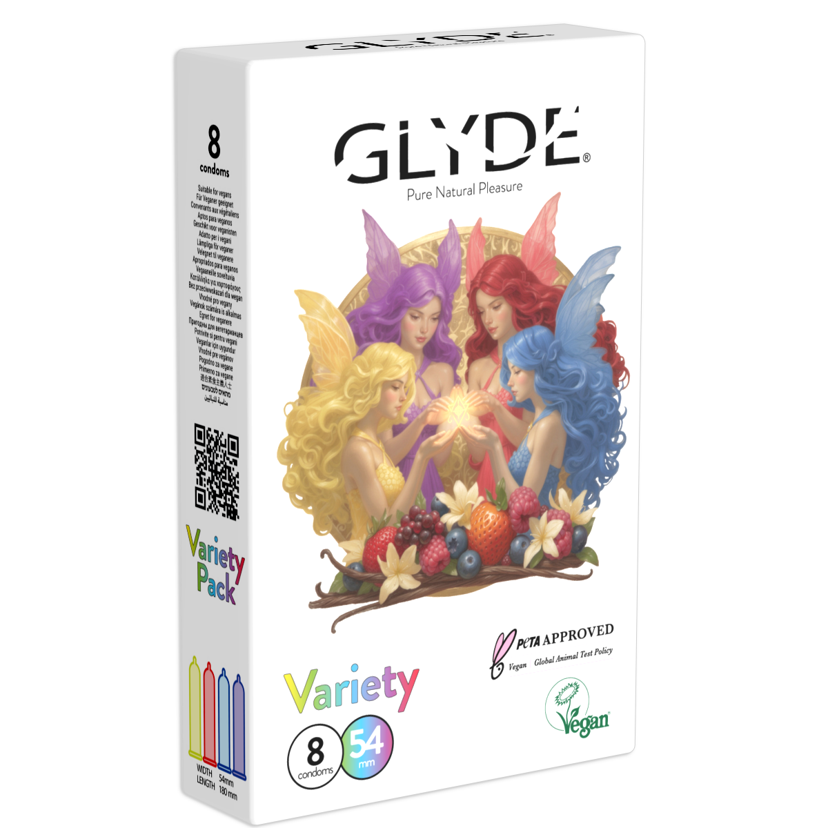 מארז מגוון קונדומי GLYDE בטעמים 8 יח