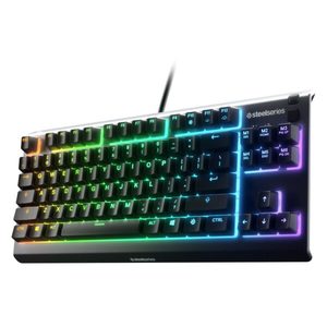  מקלדת גיימינג חוטית עמידה במים SteelSeries Apex 3 TKL US LED 
