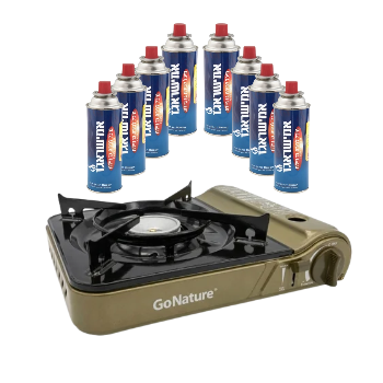 כירת גז ניידת + 8 מיכלי 220 גר' Trail Flame  GO NATURE 