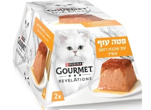 מעדן גורמה רווליישן לחתול -פטה עוף עם שכבת רוטב עשיר -2 יח' במארז -  114 גרם פורינה