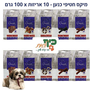 10 אריזות של חטיפי כנען במיקס טעמים 100 גרם ב-79 ש"ח