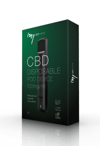 מכשיר אידוי חד פעמי IZYVAPE CBD עם נוזל סי בי די 100mg