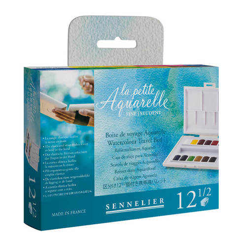 סט צבעי מים 12 קוביות + אחיזת גומי La Petite Aquarelle