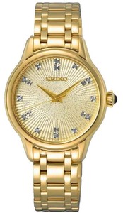 SEIKO SRZ552P1 29.5MM נשים משובץ 12 יהלומים זכוכית ספיר