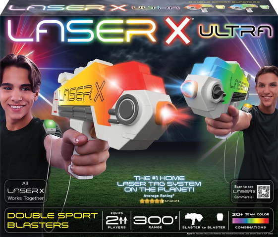 ערכת קרב לייזר טאג Laser X Ultra אולטרא לשני שחקנים עם שני רובי לייזר ושני אפודים