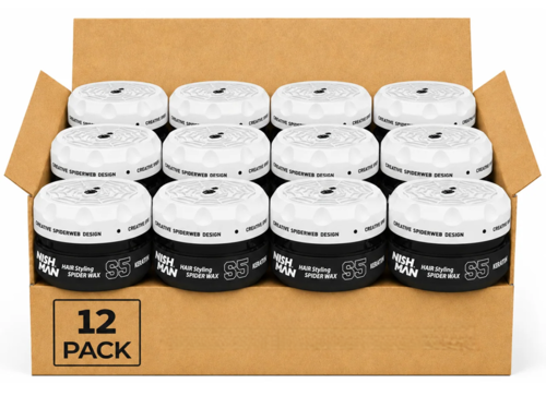 דיל! 12 יחידת ווקס סביידר לעיצוב שיער NISHMAN S5 Keratin White בניחוח קוקוס – 150 מ״ל