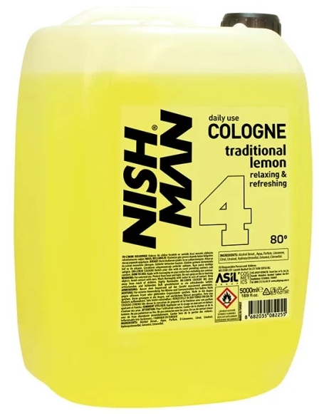 אפטר שייב קולון מקצועי NISHMAN No.4 Traditional Lemon ‏80° – ‏5 ליטר