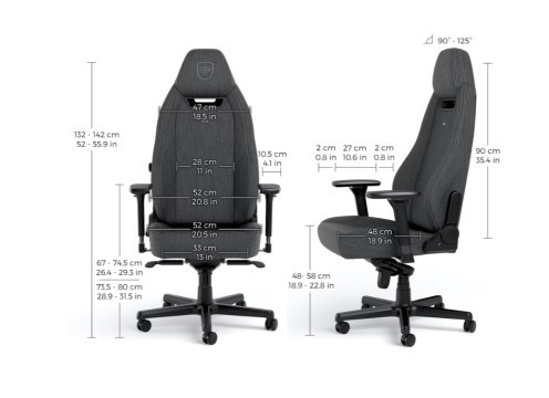 כיסא מנהלים NOBLECHAIRS LEGEND TX בצבע אפור פחם