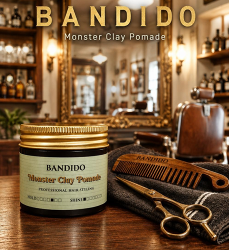 חימר מט לעיצוב שיער BANDIDO Monster Clay Pomade באחיזה חזקה – ‏125 מ״ל