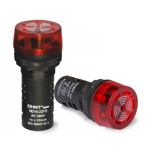 זמזם מקוטע + נורית סימון אדום מקוטע 24V AC/DC