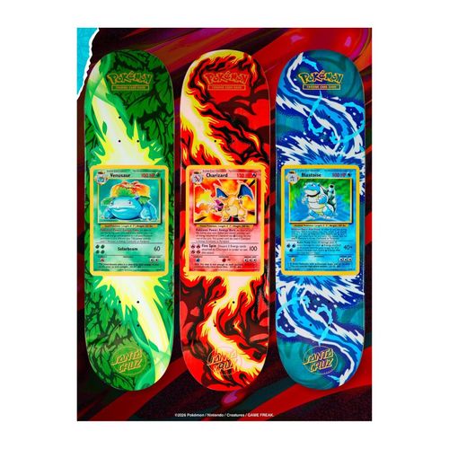 סקייטבורד פוקימון / סנטה קרוז 2026 Pokemon x Santa Cruz Skateboard Pokémon TCG Blind Bag Deck 2026