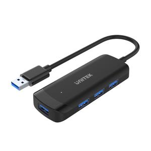  מפצל uHUB Q4 4 Ports Powered USB 3.0 Hub UNITEK with 150cm Long Cable H1111E 