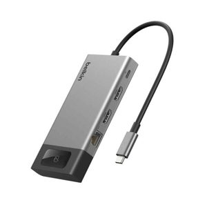  רכזת Belkin USB-C עם 8 חיבורים ותמיכה בתצוגה כפולה. Belkin INC027dqSGY 