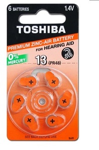 מארז 6 סוללות למכשיר שמיעה TOSHIBA 13