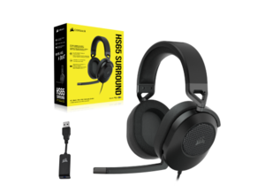 אוזניות גיימינג CORSAIR HS65 SURROUND WIRED - CARBON