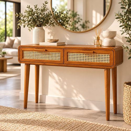 קונסולה מעץ מלא | RATTAN NATURA
