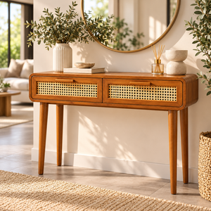 קונסולה מעץ מלא | RATTAN NATURA