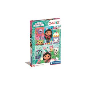 קלמנטוני - זוג פאזלים 2X60 חלקים בית הבובות של גבי - Clementoni 24804