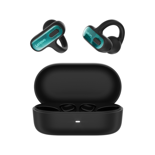 אוזניות Lenovo Open-Ear Clip-on Earbuds X500 Black GXD1U67590 - צבע שחור / ירוק