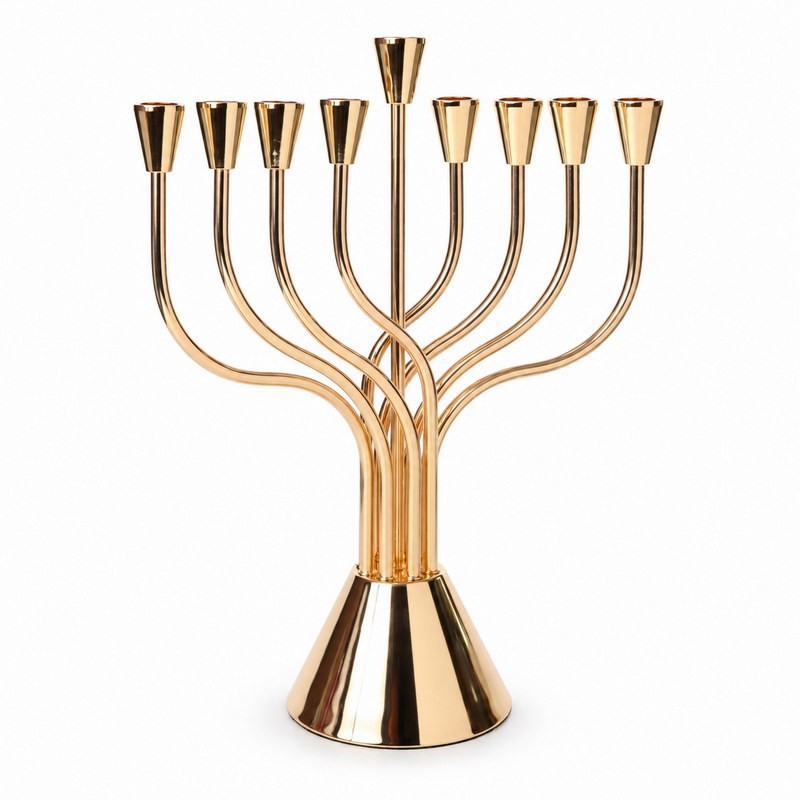 חנוכיית "הללו" מעוצבת בגוון זהב