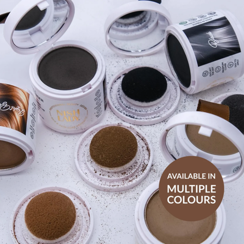 אבקת כיסוי לשיער NISHMAN Hair Concealer Powder Medium Brown 10g – לכיסוי שיער לבן ושורשים