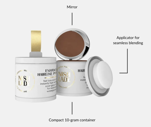 אבקת כיסוי לשיער NISHMAN Hair Concealer Powder Medium Brown 10g – לכיסוי שיער לבן ושורשים
