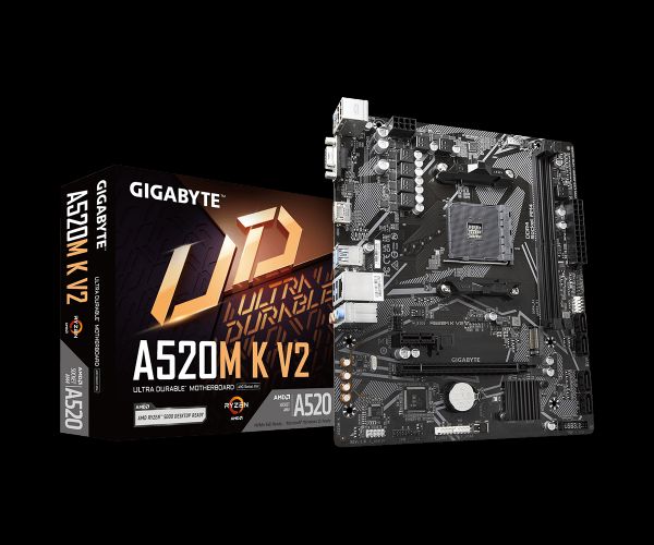 לוח אם Gigabyte AMD A520M K V2 rev 1.1 DDR4 For AM4