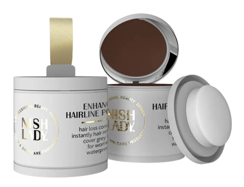 אבקת כיסוי לשיער NISHMAN Hair Concealer Powder Dark Brown 10g – לכיסוי שיער לבן ושורשים