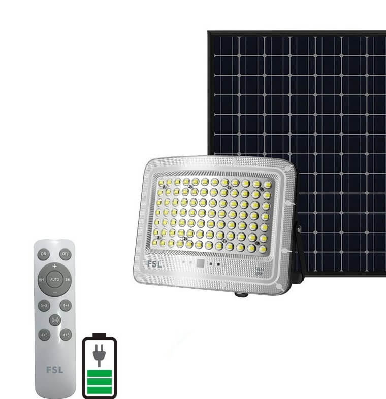 פנס הצפה סולארי 200W עם חיישן ושלט דגם SIRIUS מבית FSL
