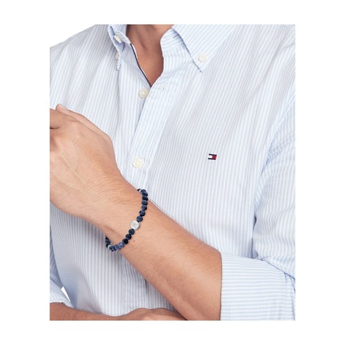 צמיד Tommy Hilfiger חרוזי פלדת אל חלד כחול מסדרת TH85-Men Beads