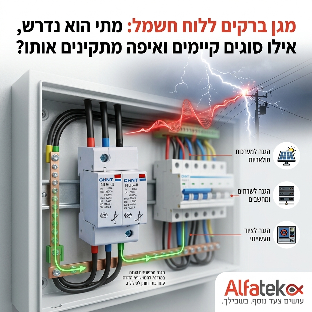 מגן ברקים ללוח חשמל: מתי הוא נדרש, אילו סוגים קיימים ואיפה מתקינים אותו?