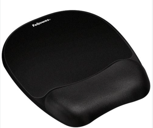 פד אורטופדי לעכבר Fellowes Memory Foam Mouse Pad/ Wrist Rest - צבע שחור