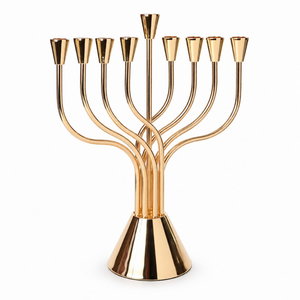 חנוכיה הללו זהב מתכת 