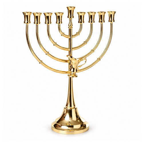 חנוכיה "כד השמן" זהב 