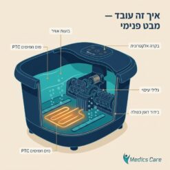  אמבט עיסוי SPA מתקפל לרגליים MC-975 — חימום + 4 ראשי עיסוי מסתובבים + 500W 