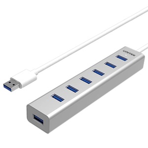  Y-3090 - מפצל ל-7 פורט USB 3.0 עשוי אלומיניום UNITEK